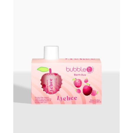 Bubble T Lychee Bath Bomb Fizzer & Bubble Bath Duo Gift Set | Cosmetica-shop.com