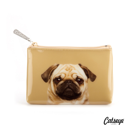Catseye London Pug on Caramel Pouch | Cosmetica-shop.com