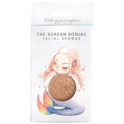 Konjac Facial Sponge Puff Mythical Mermaid Pink Clay | Cosmetica-shop.com