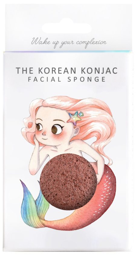 Konjac Facial Sponge Puff Mythical Mermaid Red Clay | Cosmetica-shop.com