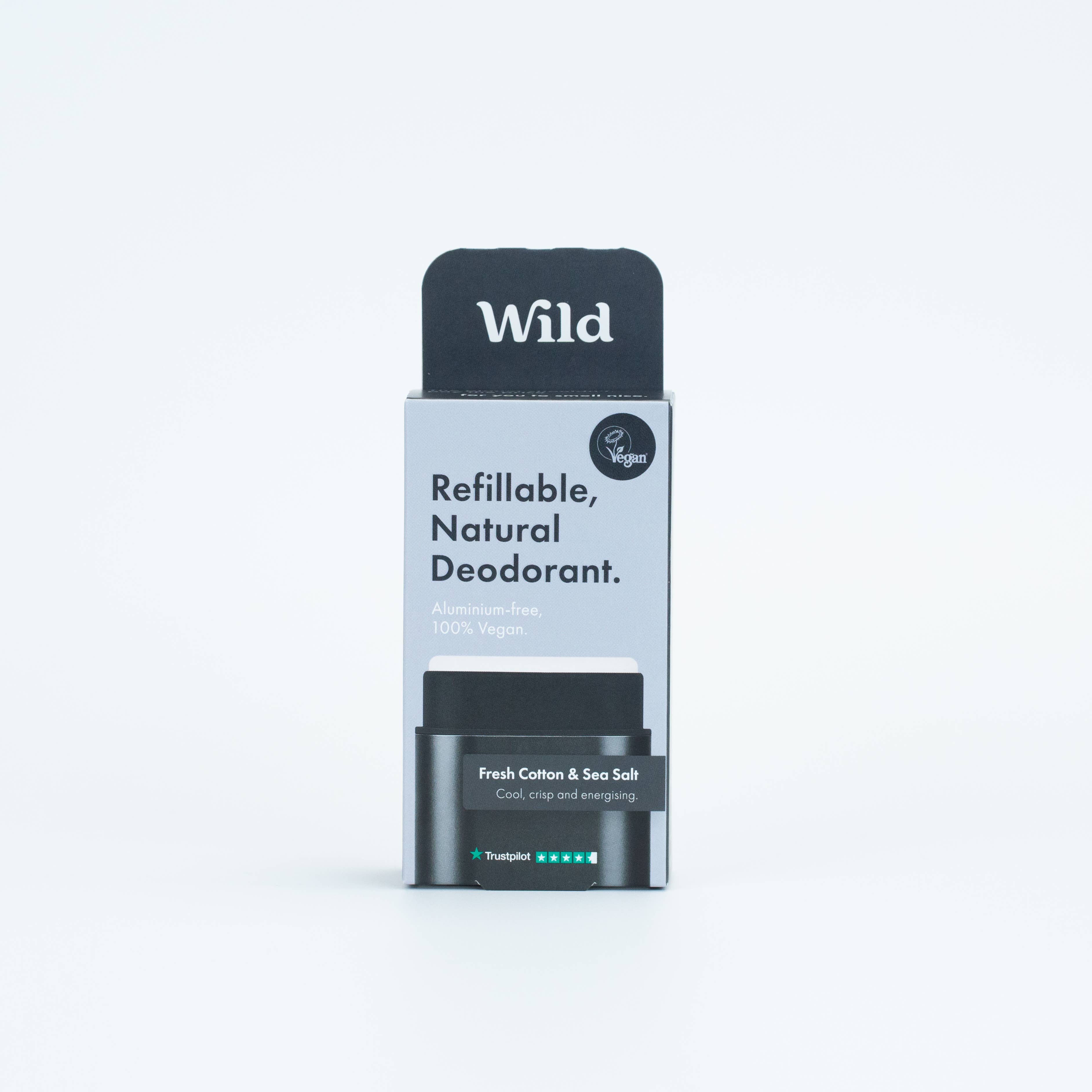 Wild Men's Fresh Cotton & Sea Salt Refillable Deodorant | Cosmetica-shop.com